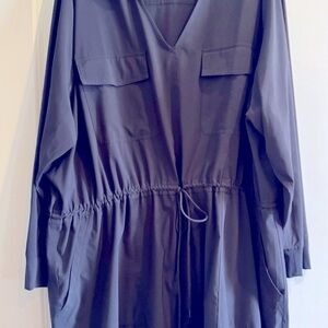 Black V-Neck Long Sleeve Dress